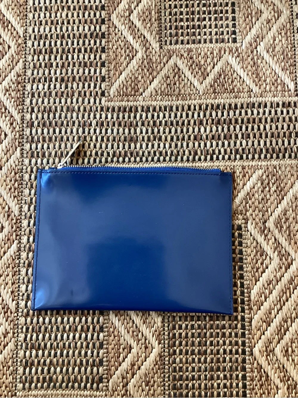 MUGLER Cosmetic Bag Zippered Pouch Blue NWOT